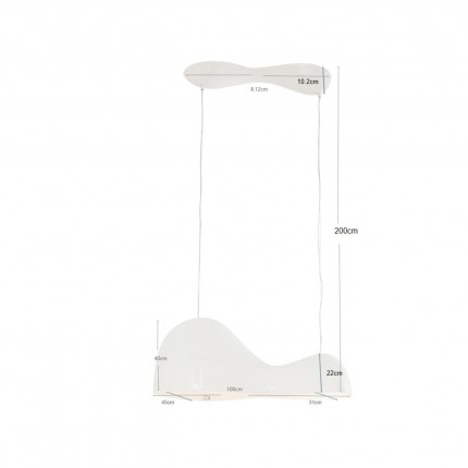 Suspension Cloud Beam Double 100cm blanche Kare Design