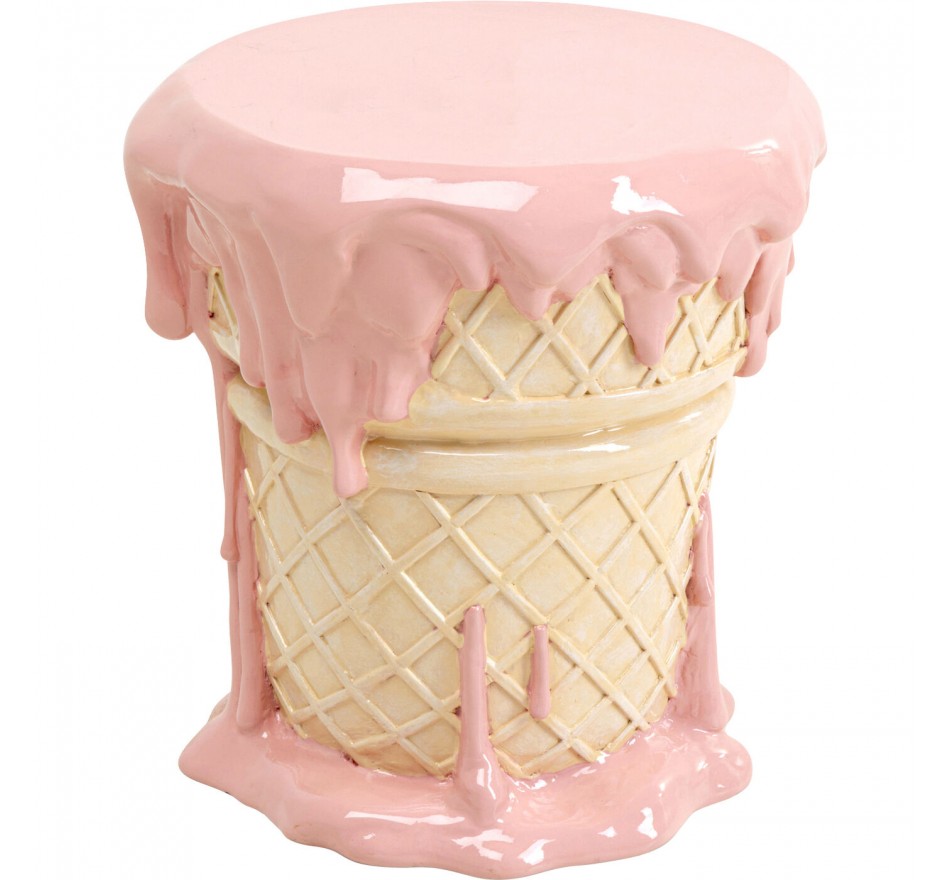 Tabouret glace 38cm fraise Kare Design
