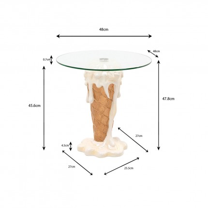 Table d'appoint glace 48cm vanille Kare Design