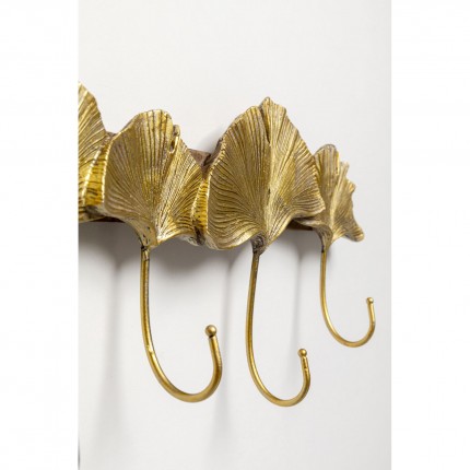 Portemanteau mural feuilles de ginkgo dorées Kare Design