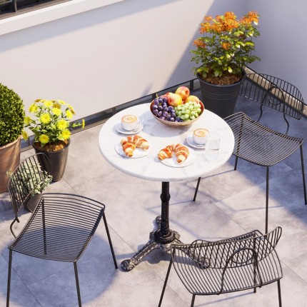 Bartafel Bistrot Ø60cm wit marmer Kare Design