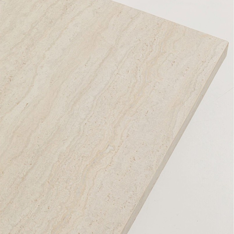 Table basse carrée en marbre minéral - Travertino - Kare Design