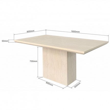 Eettafel Travertino 160x90cm Kare Design