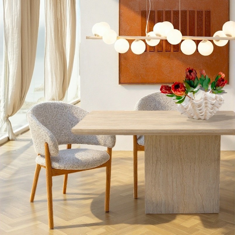 Eettafel Travertino 160x90cm Kare Design
