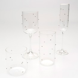 Water Glass Glam Dots silver (4/set) Kare Design