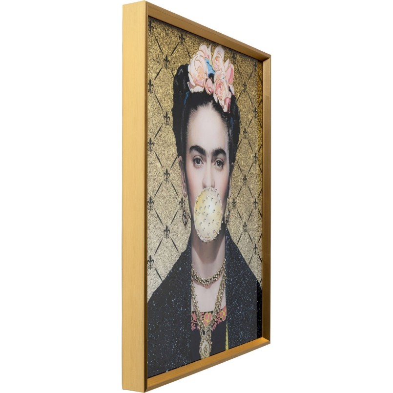 Tableau encadré artiste féminine chewing-gum - Kare Design