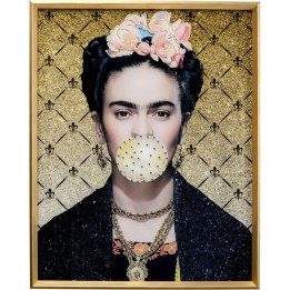 Tableau encadré artiste féminine chewing-gum - Kare Design