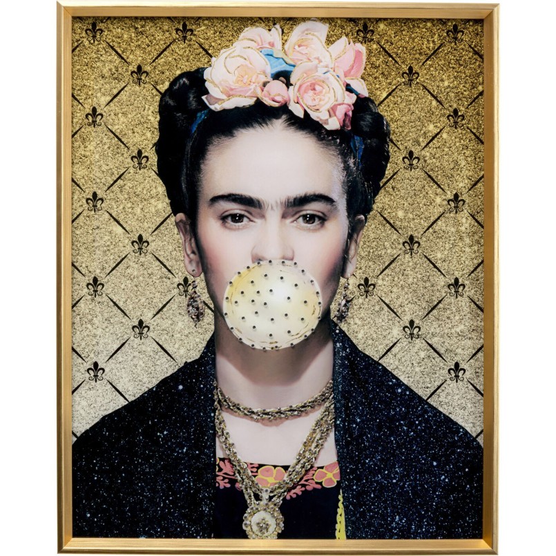 Tableau encadré artiste féminine chewing-gum - Kare Design