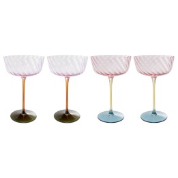 Flûtes à champagne en verre multicolore - Twist - Kare Design