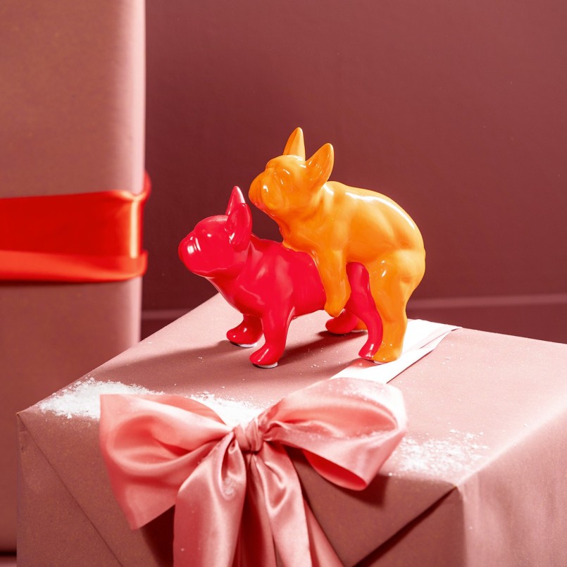 Woonaccessoires Love Dogs oranje en rood Kare Design