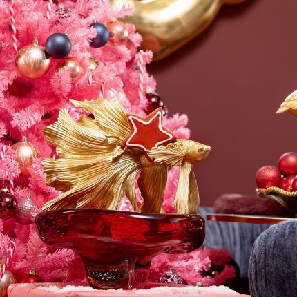 Déco poisson combattant 25cm doré Kare Design