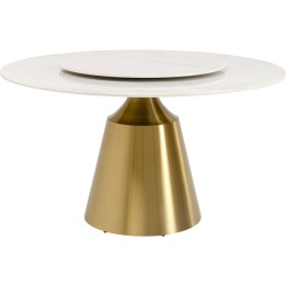 Eettafel Lucia Ø135cm wit en goud Kare Design