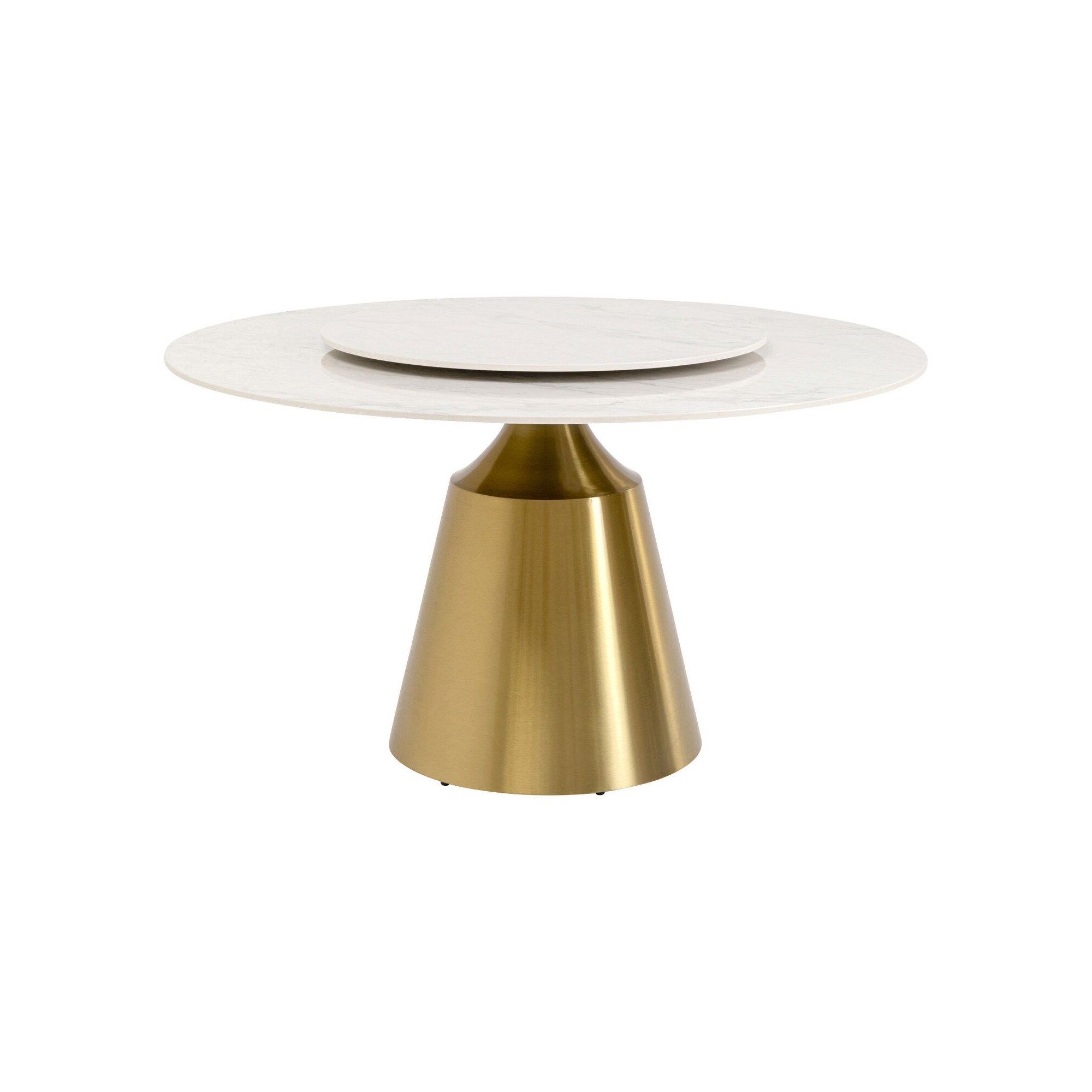 Table Lucia 135cm blanche et dorée Kare Design