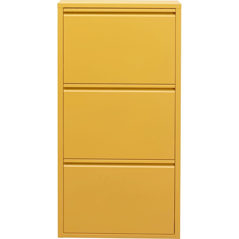 Casier à chaussures jaune 3 tiroirs - Caruso - Kare Design