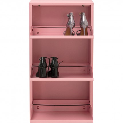 Schoenenkast Caruso roze 3 laden Kare Design