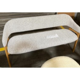Banc avec accoudoirs en tissu tressé et chêne - August - Kare Design