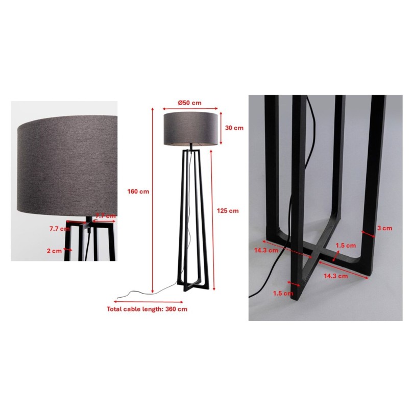 Vloerlamp Timon 160cm beige Kare Design