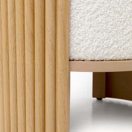 Tabouret rond blanc et marron - Samu - Kare Design