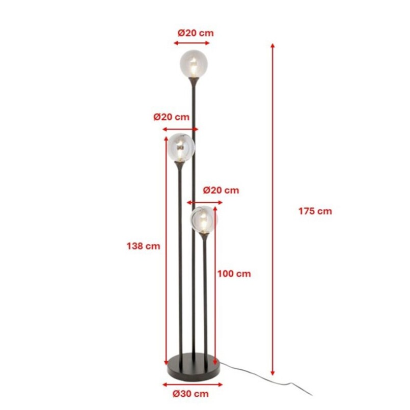 Lampadaire moderne noir -  Al Capone Tre - Kare Design