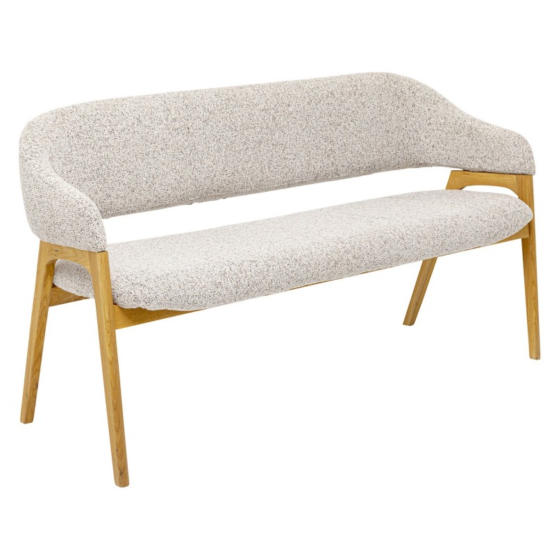 Banc avec accoudoirs en tissu tressé et chêne - August - Kare Design