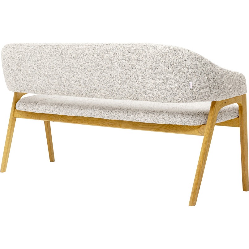 Banc avec accoudoirs en tissu tressé et chêne - August - Kare Design