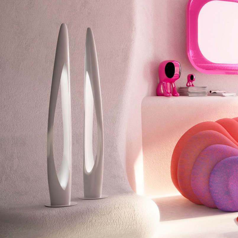 Vloerlamp Flow Flame 132cm wit Kare Design