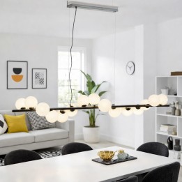 Hanglamp van wit glas en zwart staal - Scala Balls - Kare Design