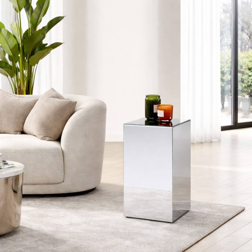 Table d'appoint piédestal en verre miroir - Luxury - Kare Design