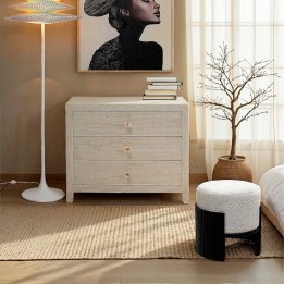 Tabouret rond blanc et noir - Samu - Kare Design
