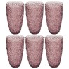 Verres hauts en verre texturé rose poudré - Amara - Kare Design