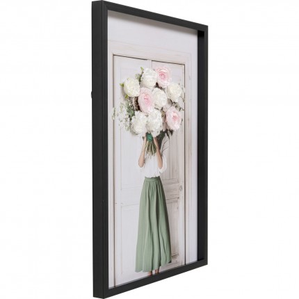 Tableau femme bouquet 3D printemps 64x94cm Kare Design