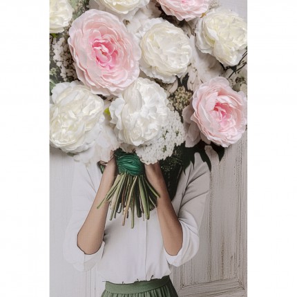 Canvas Picture woman bouquet 3D spring 64x94cm Kare Design