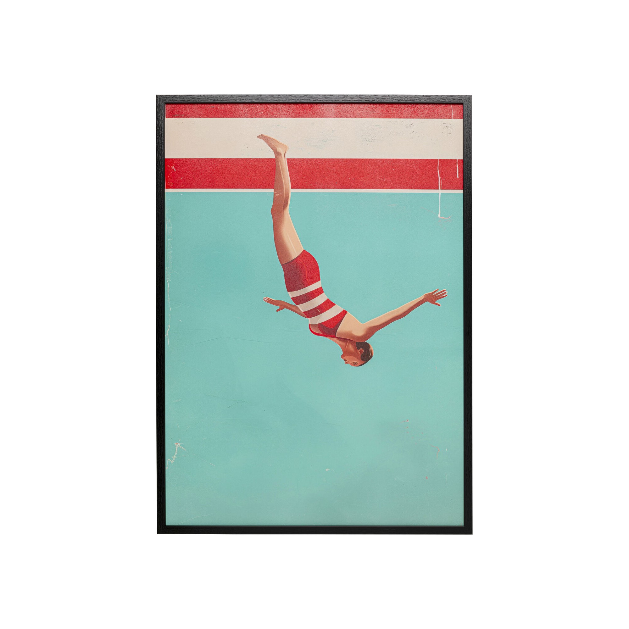 Tableau encadré Jumping Girl Down 103x73cm