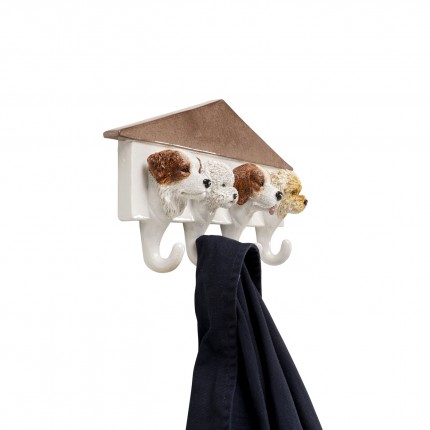 Wall Coat Rack dogs white 37cm Kare Design