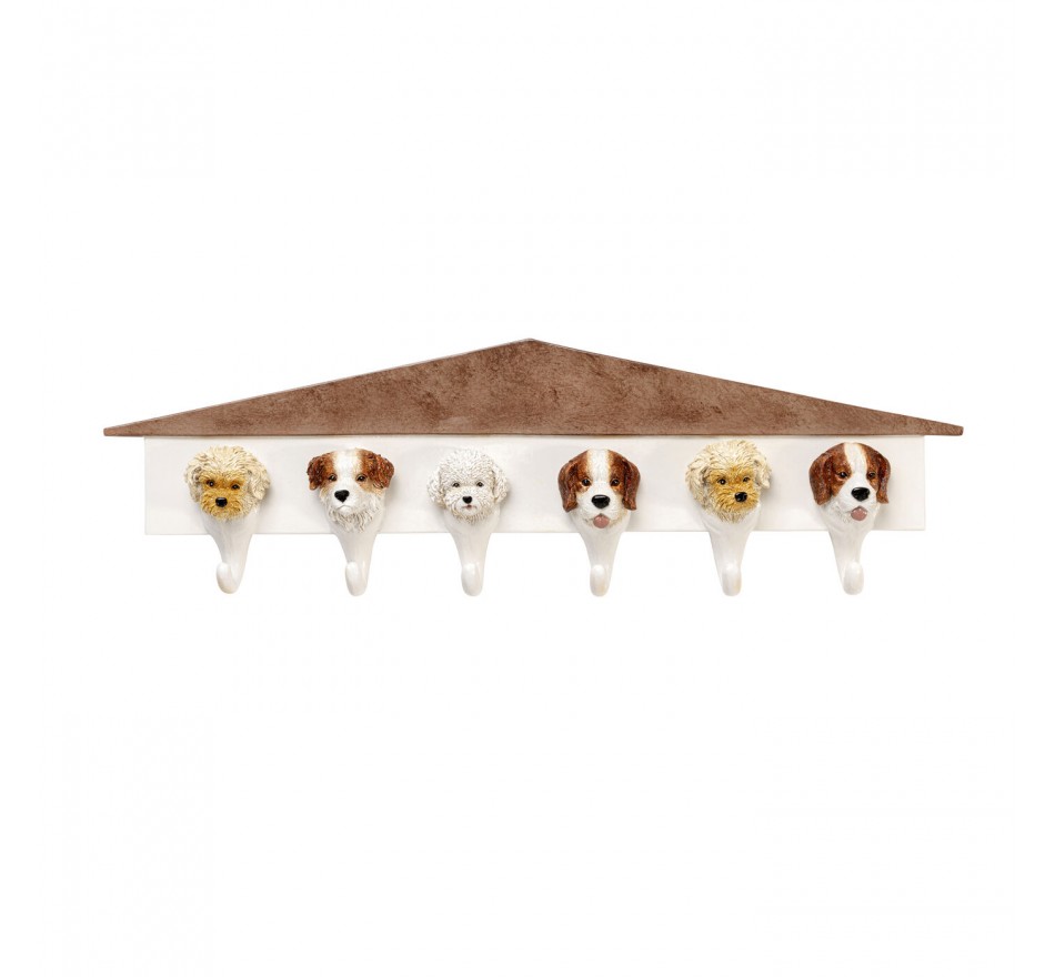 Wall Coat Rack dogs white 65cm Kare Design