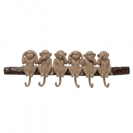 Wall Coat Rack wise monkeys 59cm Kare Design