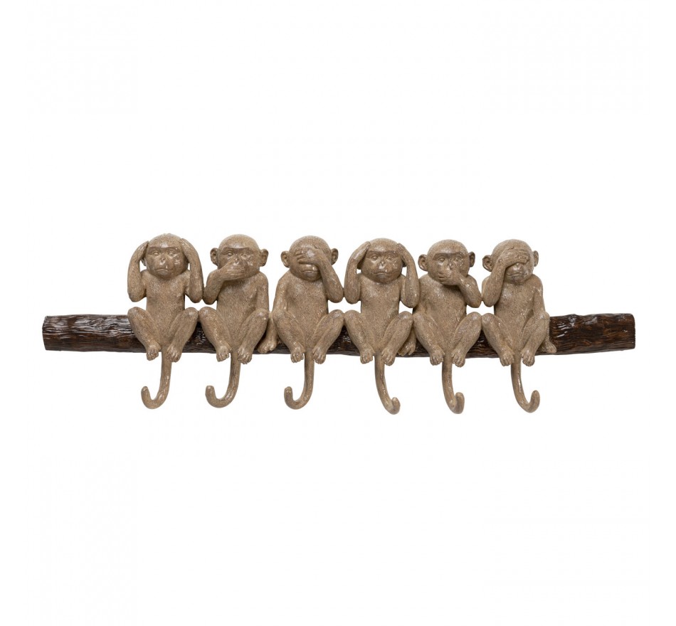 Wall Coat Rack wise monkeys 59cm Kare Design