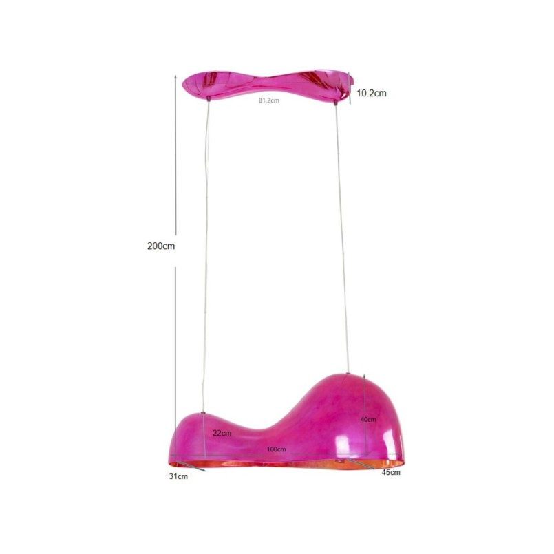 Suspension Cloud Beam Double fuchsia 100cm