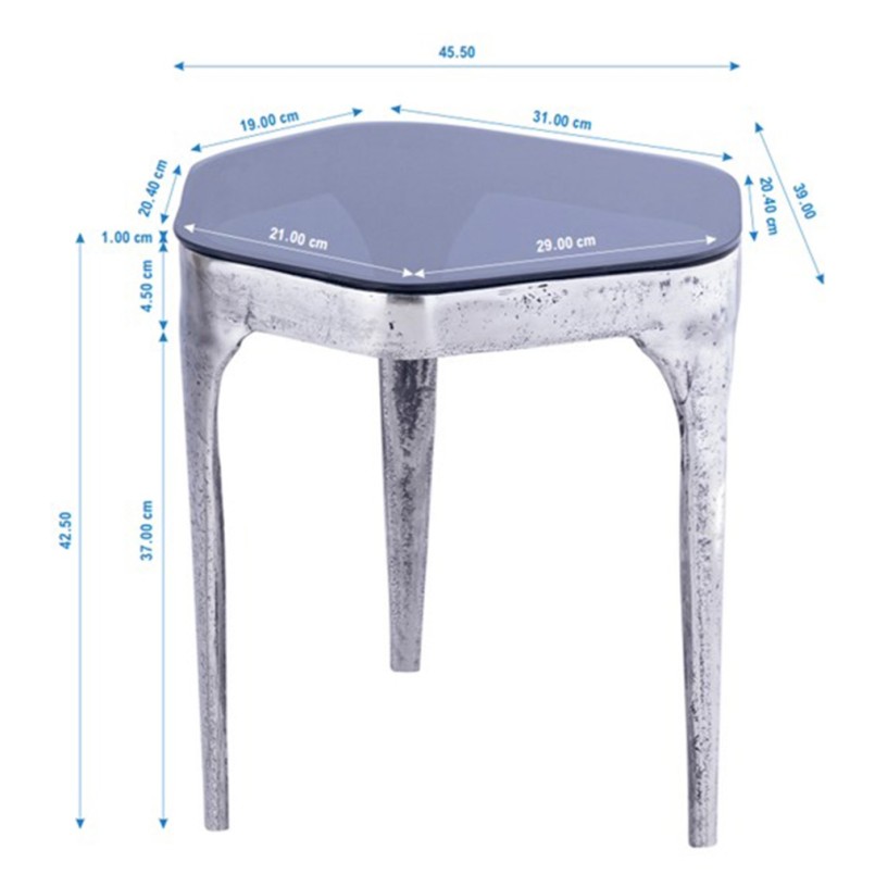 Tables d'appoint grises en verre et alu - Mistral - Kare Design