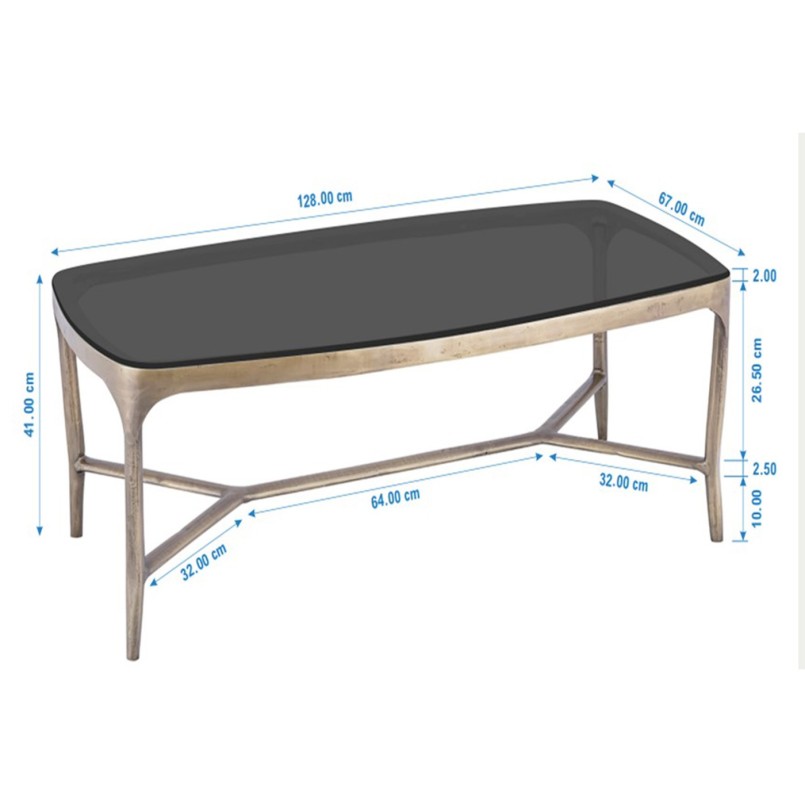 Table basse grise en verre et alu - Mistral - Kare Design