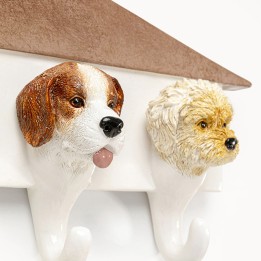Portemanteau mural chiens blanc et marron - Kare Design