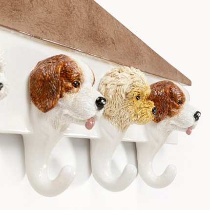 Wall Coat Rack dogs white 65cm Kare Design