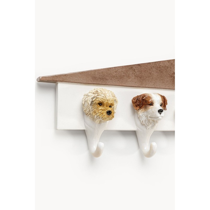 Portemanteau mural chiens blanc et marron - Kare Design