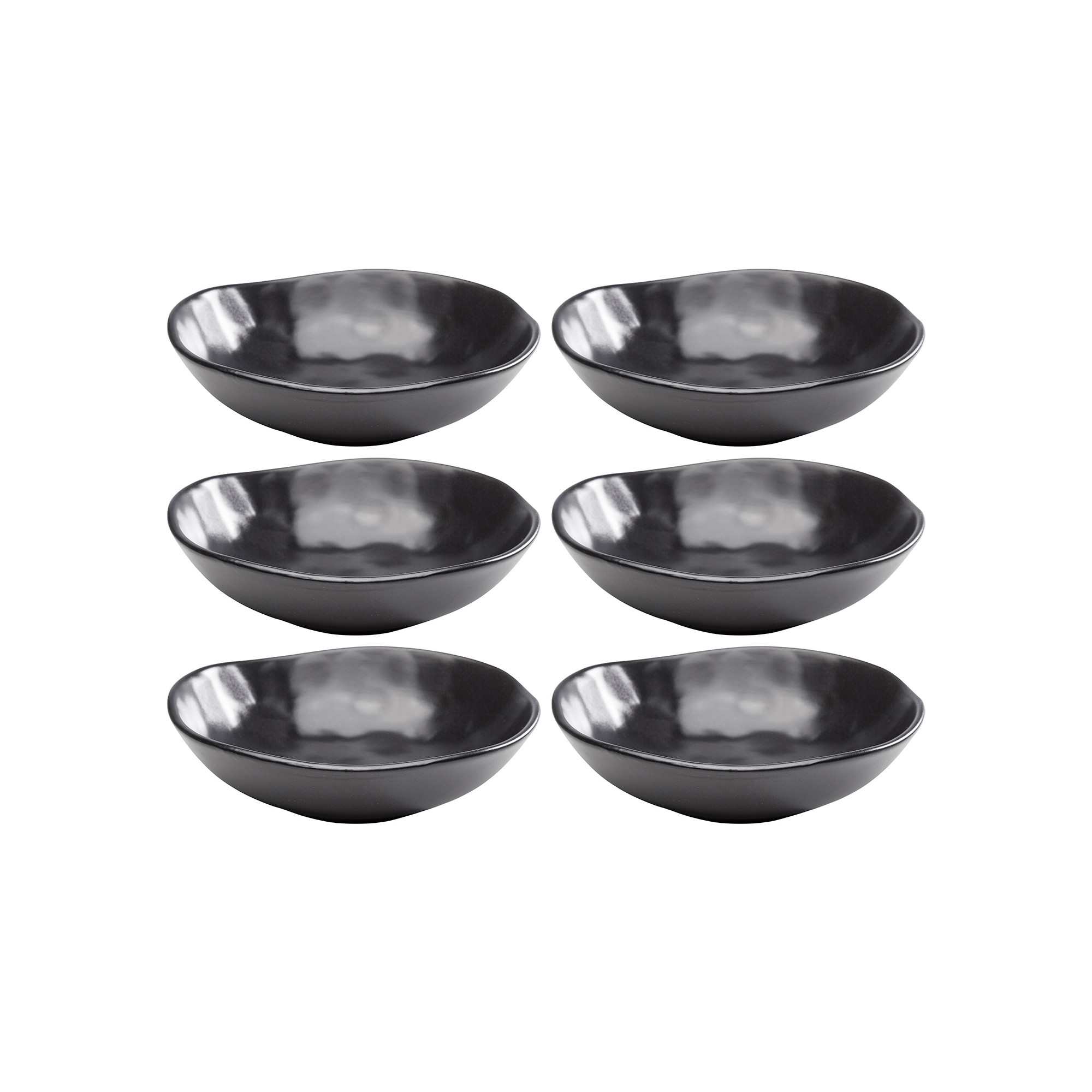 Plate Deep Organic Ø22cm black (6/Set) Kare Design