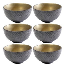 Kommen van grijs en goud porselein - Diva - Kare Design