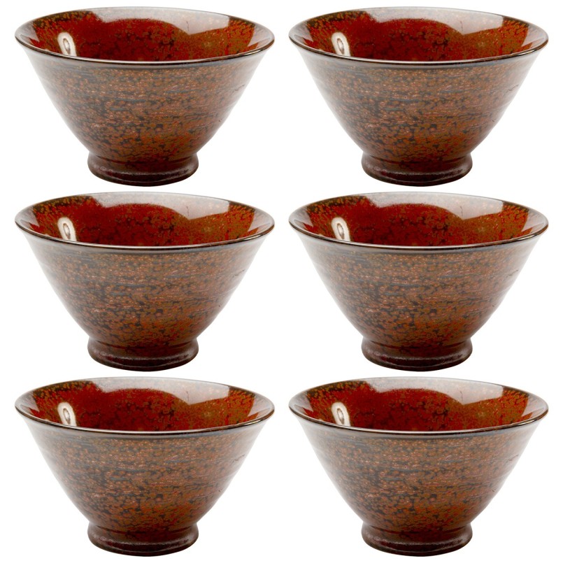 Red and black earthenware bowls - Ari - Kare Design