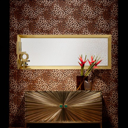 Miroir Love 3D 40x110cm doré Kare Design