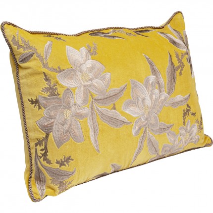 Coussin jaune fleurs Kare Design
