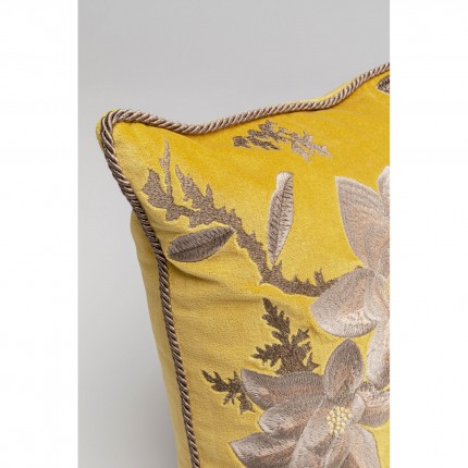 Coussin jaune fleurs Kare Design
