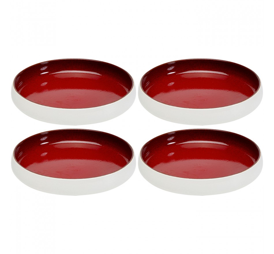 Plate Deep Colorino red Ø21cm (4/set) Kare Design